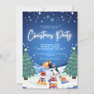 Cute Snowman Christmas Party Invitation