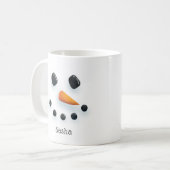 Cute Snowman Christmas Personalized Holiday Coffee Mug (Front Left)