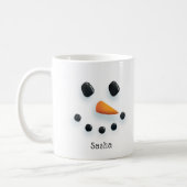 Cute Snowman Christmas Personalized Holiday Coffee Mug (Left)