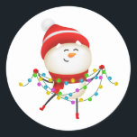 Cute Snowman Christmas, santa gift Classic Round Sticker<br><div class="desc">Get into the spirit of the season with this 'Cute Snowman Christmas' product,  showcasing an adorable snowman design,  sure to bring festive joy during the holiday celebrations</div>