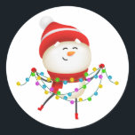 Cute Snowman Christmas, santa gift Classic Round Sticker<br><div class="desc">Get into the spirit of the season with this 'Cute Snowman Christmas' product,  showcasing an adorable snowman design,  sure to bring festive joy during the holiday celebrations</div>