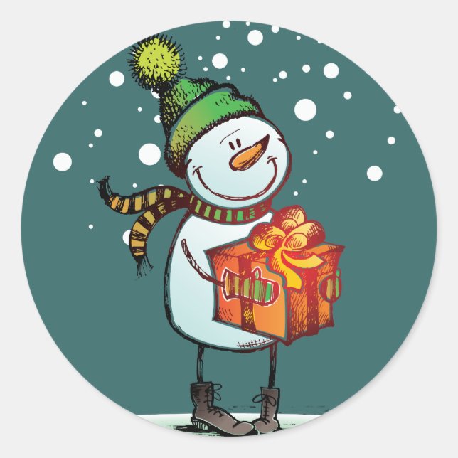 Cute Snowman Christmas stickers (Front)