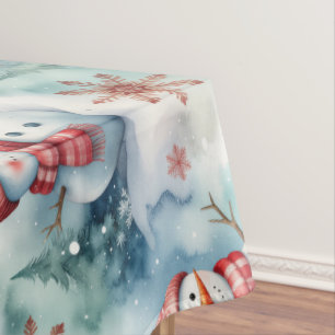 Cute Snowman Christmas  Tablecloth