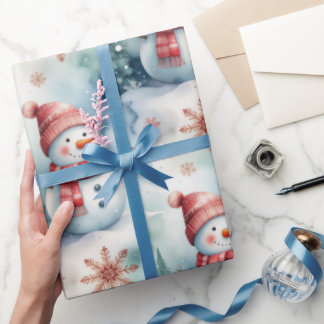 Cute Snowman Christmas Wrapping Paper