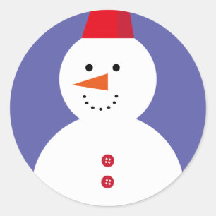 Cute Snowman Classic Round Sticker