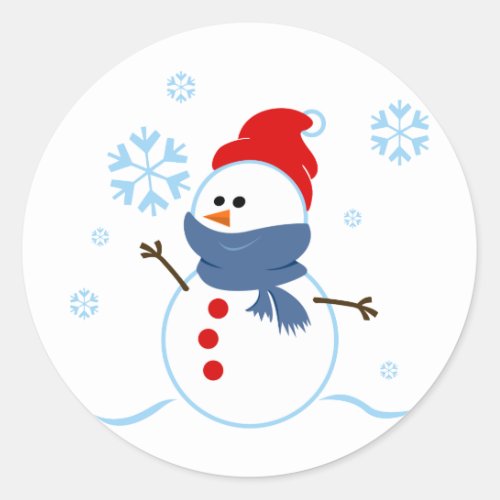 Cute Snowman Classic Round Sticker