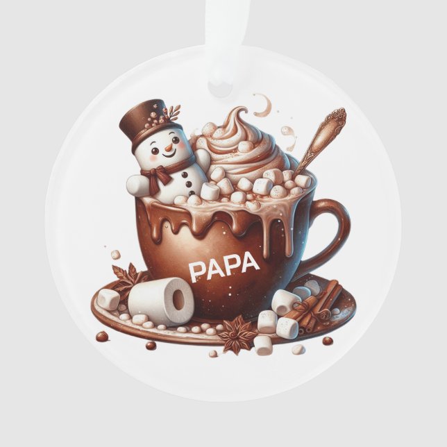 Cute Snowman Cocoa Design  Ornament (Front)