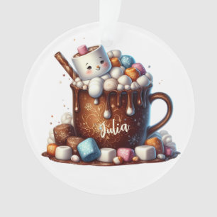 Cute Snowman Cocoa Design Ornament