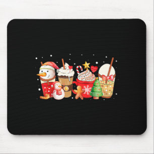 Cute Snowman Coffee Lover Latte Gingerbread Funny  Mouse Pad