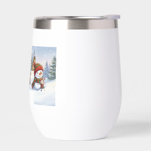 Cute Snowman Coffee Winter Holiday Water Bottle