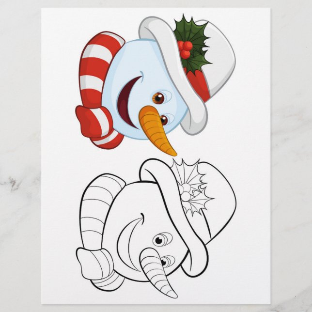 Cute snowman coloring page (Front)