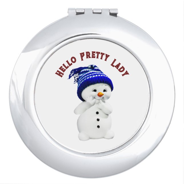 Cute Snowman Compact Mirror (Front)
