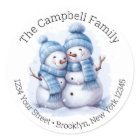 Cute Snowman Couple Return Address Labels
