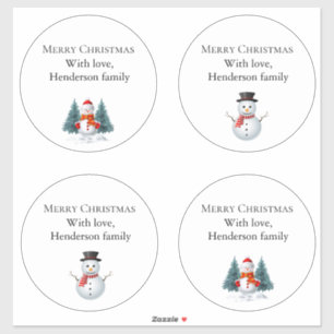 Cute Snowman Custom-Cut Vinyl Sticker