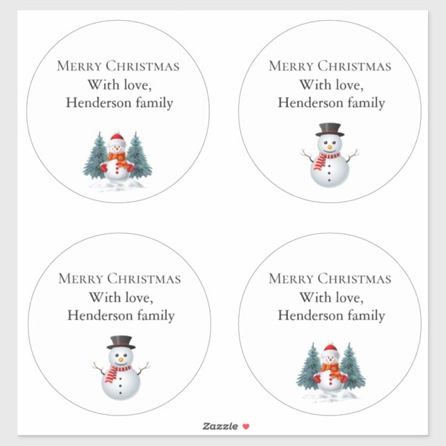 Cute Snowman Custom-Cut Vinyl Sticker (Sheet)