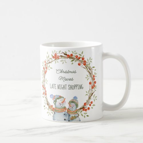 Cute Snowman Custom Favorite Things Winter Coffee Mug