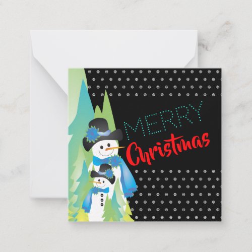 Cute Snowman Designed Note Card