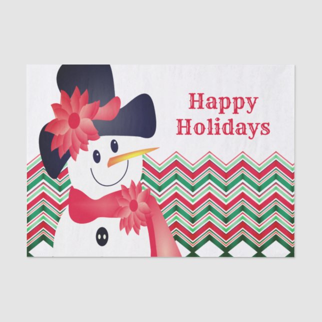 Cute Snowman Designed Tissue Paper (Front)
