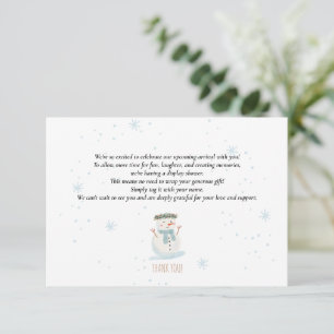 Cute Snowman Display Shower Insert Card