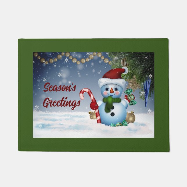 Cute Snowman Door Mat (Front)