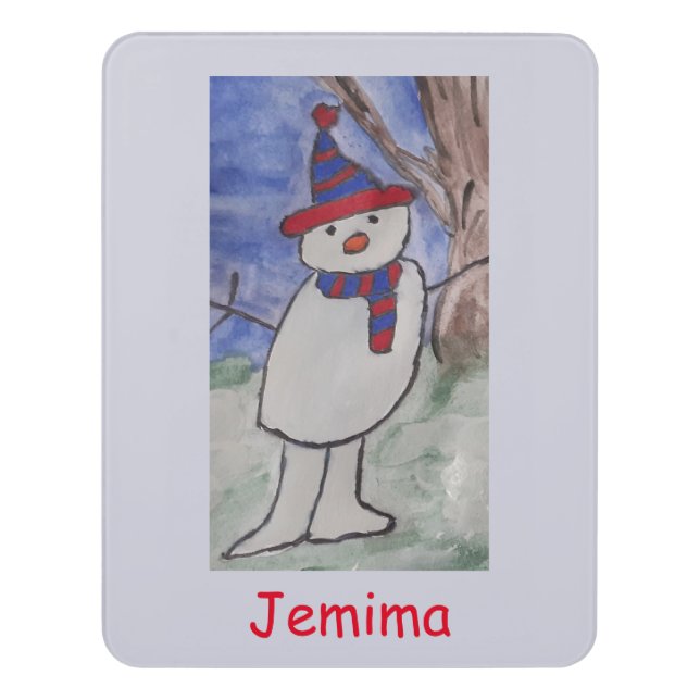 Cute Snowman  Door Sign (Contemporary Vert)