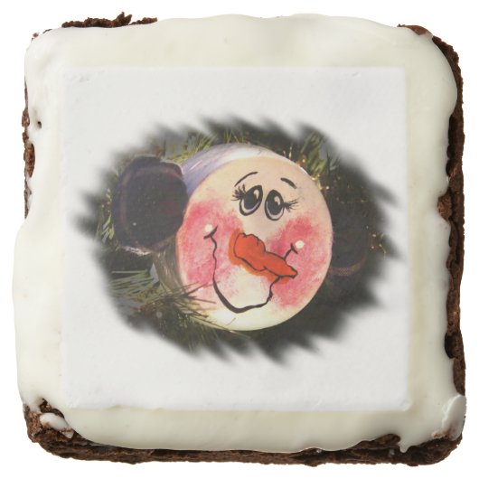 Cute Snowman Face Brownie (Front)
