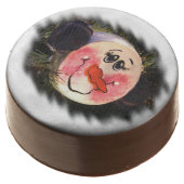 Cute Snowman Face Chocolate Dipped Oreo (Angled)