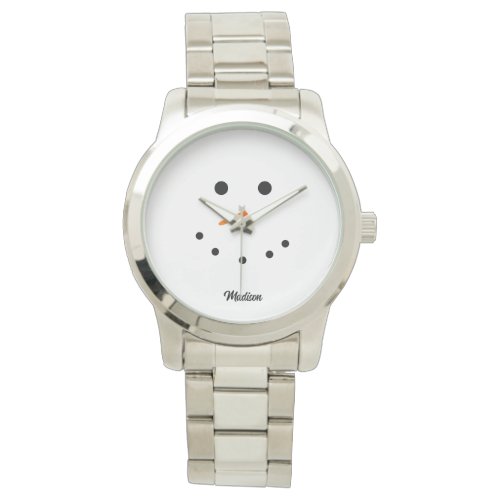 Cute Snowman Face Christmas Holiday Personalized Watch