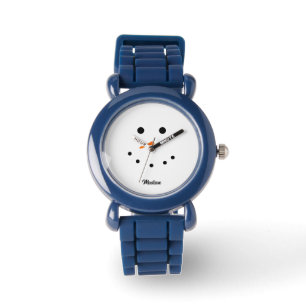 Cute Snowman Face Christmas Personalized Kids Watch