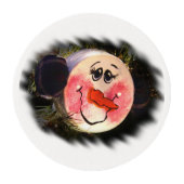 Cute Snowman Face Edible Frosting Rounds (Front)