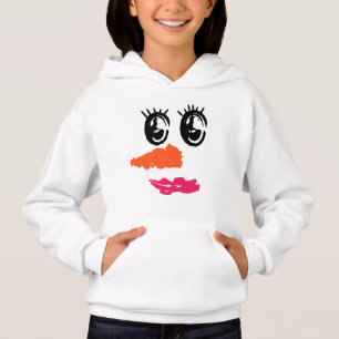 Cute Snowman Face – Minimal Christmas Brushstroke  Hoodie