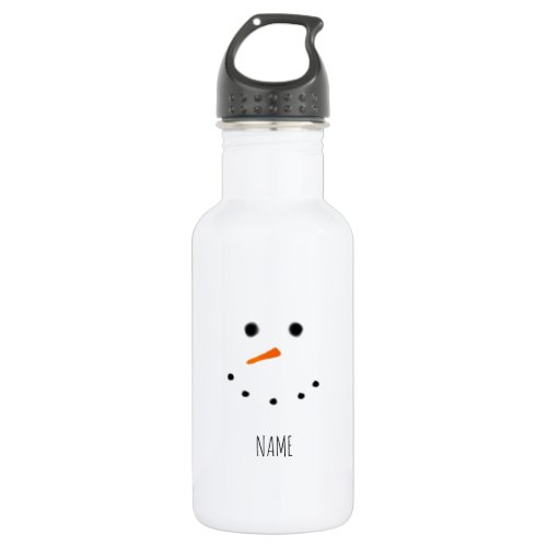Cute Snowman Face Personalized Kids Stainless Steel Water Bottle