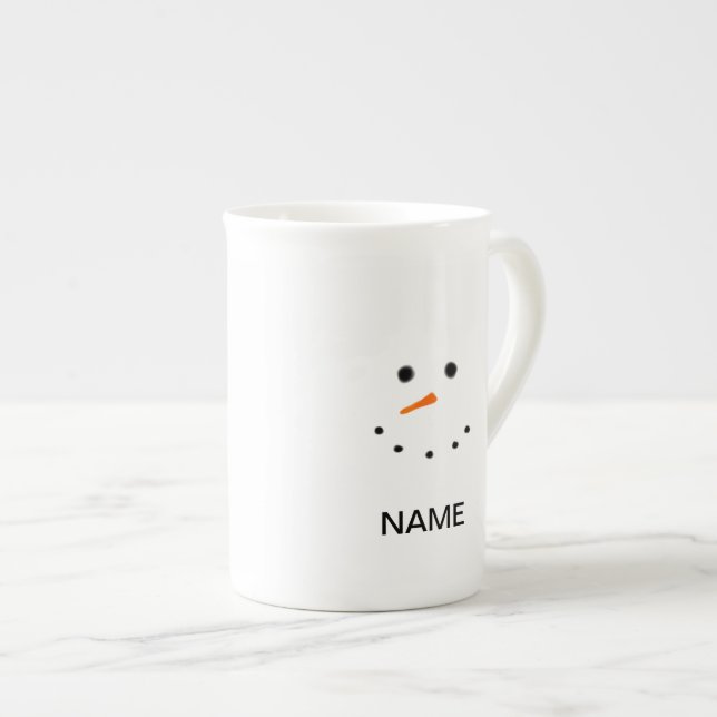 Cute Snowman Face Personalized Mug (Front Right)