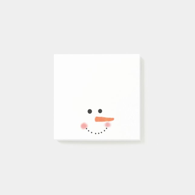 Cute Snowman Face Post-It Notes (Front)