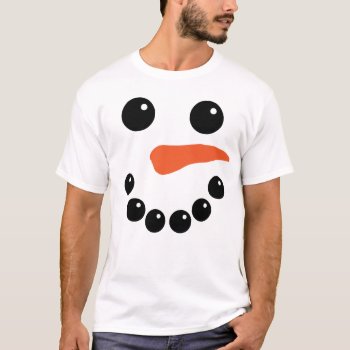 Cute Snowman Face T-shirt by JaxFunnySirtz at Zazzle