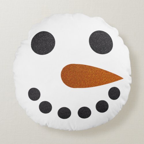 Cute Snowman Face Throw Pillow Holiday Decoration