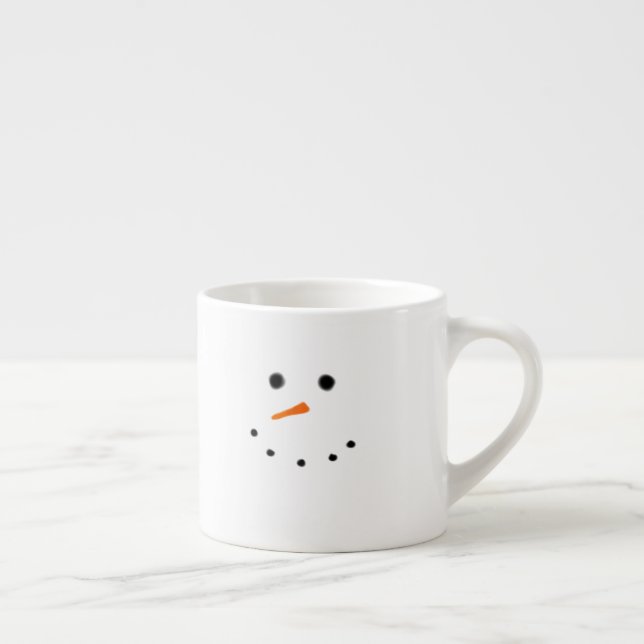 Cute Snowman Face White Expresso Mug (Right)