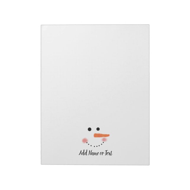 Cute Snowman Face White Winter Customized Notepad (Rotated)