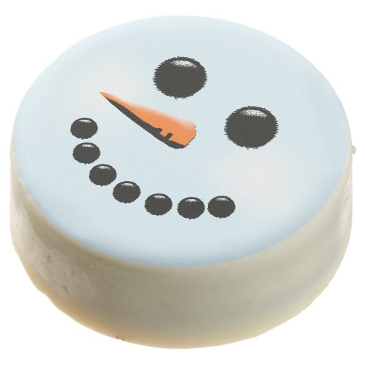 Cute Snowman Face Winter Holiday Snowmen Chocolate Dipped Oreo (Angled)