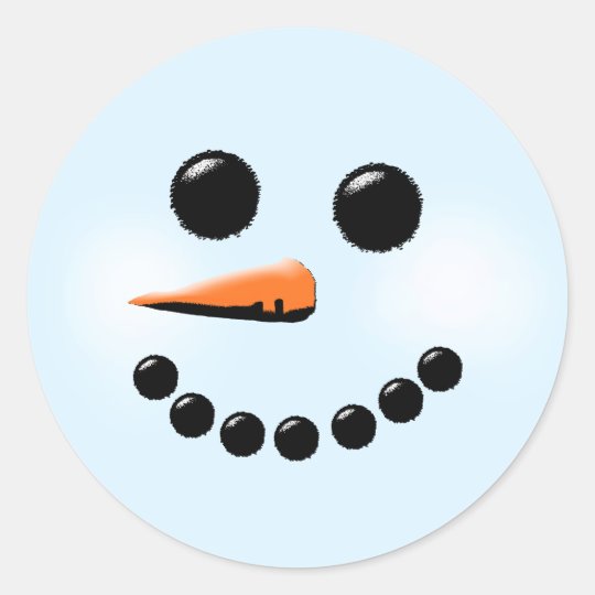 Cute Snowman Face Winter Holiday Snowmen Classic Round Sticker
