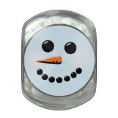 Cute Snowman Face Winter Holiday Snowmen Jelly Belly Candy Jar (Top)