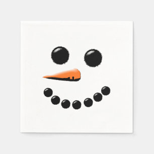 Cute Snowman Face Winter Holiday Snowmen Xmas Napkins