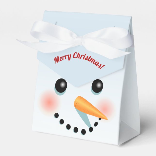 Cute Snowman Face With Carrot Nose Favor Boxes (Front Side)