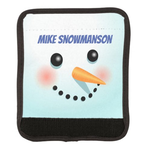 Cute Snowman Face With Carrot Nose Luggage Handle Wrap