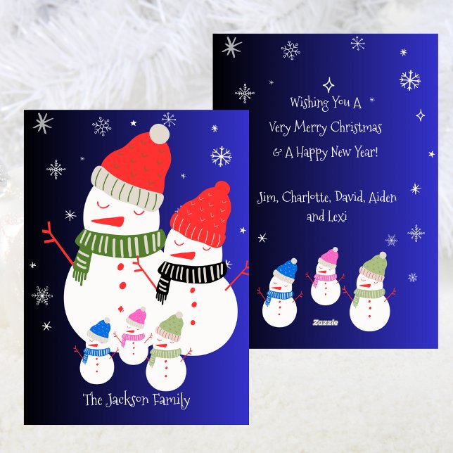 Cute Snowman Family Christmas Holiday Card (Cute Snowman Family Christmas Holiday)