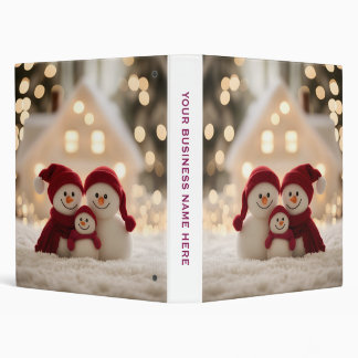 Cute Snowman Family Winter Christmas 3 Ring Binder