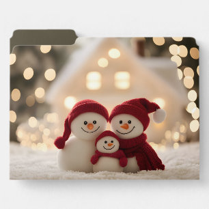Cute Snowman Family Winter Christmas File Folder