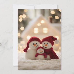 Cute Snowman Family Winter Christmas Holiday Card