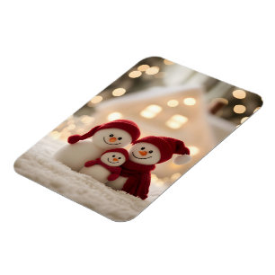 Cute Snowman Family Winter Christmas Magnet