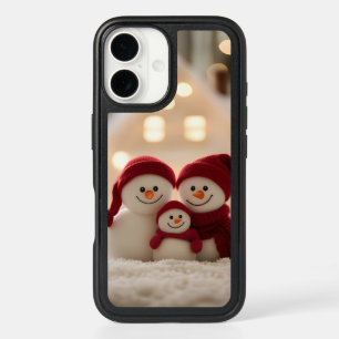 Cute Snowman Family Winter Christmas iPhone 16 Case